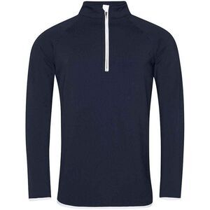 AWDis Cool Mens Half Zip Sweat Top / French Navy/Arctic White